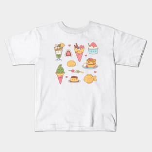 Kawaii Japanese Desserts Food Kids T-Shirt